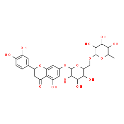 ChemSpider 2D Image | 2-(3,4-Dihydroxyphenyl)-5-hydroxy-4-oxo-3,4-dihydro-2H-chromen-7-yl 6-O-(6-deoxyhexopyranosyl)hexopyranoside | C27H32O15