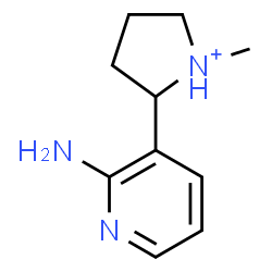 ChemSpider 2D Image | 2-(2-Amino-3-pyridinyl)-1-methylpyrrolidinium | C10H16N3