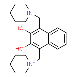 ChemSpider 2D Image | 1,1'-[(2,3-Dihydroxy-1,4-naphthalenediyl)bis(methylene)]dipiperidinium | C22H32N2O2