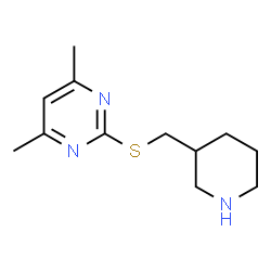 ChemSpider 2D Image | 4,6-Dimethyl-2-[(3-piperidinylmethyl)sulfanyl]pyrimidine | C12H19N3S