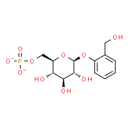 ChemSpider 2D Image | 2-(Hydroxymethyl)phenyl 6-O-phosphonato-beta-D-glucopyranoside | C13H17O10P