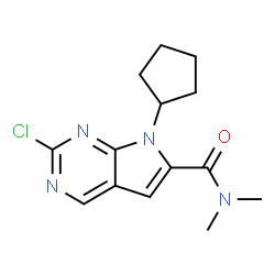 ChemSpider 2D Image | 2-Chloro-7-cyclopentyl-N,N-dimethyl-7H-pyrrolo[2,3-d]pyrimidine-6-carboxamide | C14H17ClN4O
