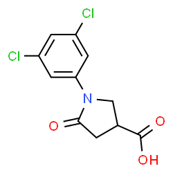 ChemSpider 2D Image | 1-(3,5-Dichlorophenyl)-5-oxo-3-pyrrolidinecarboxylic acid | C11H9Cl2NO3