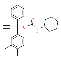 ChemSpider 2D Image | 1-(3,4-Dimethylphenyl)-1-phenyl-2-propynyl cyclohexylcarbamate | C24H27NO2