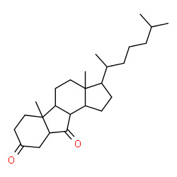 ChemSpider 2D Image | 3a,5b-Dimethyl-3-(6-methyl-2-heptanyl)tetradecahydrocyclopenta[a]fluorene-8,10-dione | C26H42O2