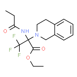 ChemSpider 2D Image | Ethyl 2-(3,4-dihydro-2(1H)-isoquinolinyl)-3,3,3-trifluoro-2-(propionylamino)propanoate | C17H21F3N2O3