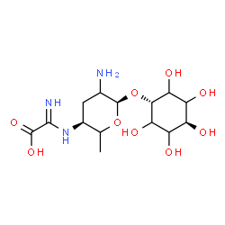 ChemSpider 2D Image | trans-2,3,4,5,6-Pentahydroxycyclohexyl 2-amino-4-{[carboxy(imino)methyl]amino}-2,3,4,6-tetradeoxy-alpha-D-glycero-hexopyranoside | C14H25N3O9