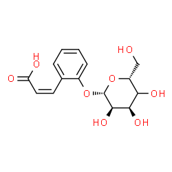 ChemSpider 2D Image | (2Z)-3-{2-[(4xi)-beta-D-ribo-Hexopyranosyloxy]phenyl}acrylic acid | C15H18O8
