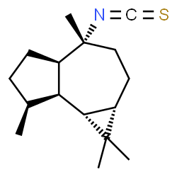 ChemSpider 2D Image | (1aS,4R,4aR,7S,7aR,7bR)-4-Isothiocyanato-1,1,4,7-tetramethyldecahydro-1H-cyclopropa[e]azulene | C16H25NS