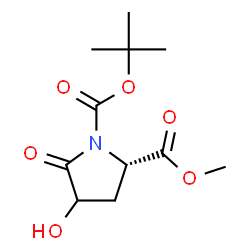ChemSpider 2D Image | O1-tert-butyl O2-methyl (2S)-4-hydroxy-5-oxo-pyrrolidine-1,2-dicarboxylate | C11H17NO6