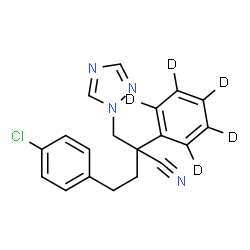 ChemSpider 2D Image | 4-(4-Chlorophenyl)-2-(~2~H_5_)phenyl-2-(1H-1,2,4-triazol-1-ylmethyl)butanenitrile | C19H12D5ClN4