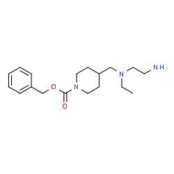 ChemSpider 2D Image | Benzyl 4-{[(2-aminoethyl)(ethyl)amino]methyl}-1-piperidinecarboxylate | C18H29N3O2