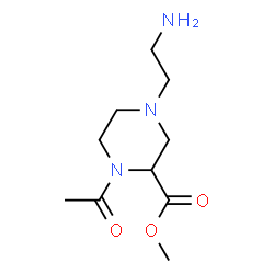 ChemSpider 2D Image | Methyl 1-acetyl-4-(2-aminoethyl)-2-piperazinecarboxylate | C10H19N3O3