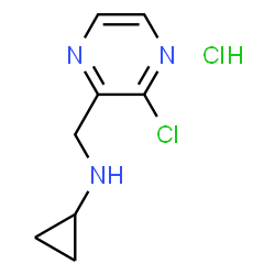 ChemSpider 2D Image | N-((3-chloropyrazin-2-yl)methyl)cyclopropanamine  hydrochloride | C8H11Cl2N3