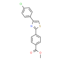 ChemSpider 2D Image | Methyl 4-[4-(4-chlorophenyl)-1,3-thiazol-2-yl]benzoate | C17H12ClNO2S
