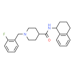ChemSpider 2D Image | 1-(2-Fluorobenzyl)-N-(1,2,3,4-tetrahydro-1-naphthalenyl)-4-piperidinecarboxamide | C23H27FN2O
