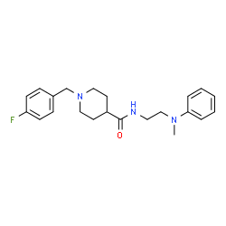 ChemSpider 2D Image | 1-(4-Fluorobenzyl)-N-{2-[methyl(phenyl)amino]ethyl}-4-piperidinecarboxamide | C22H28FN3O