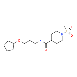 ChemSpider 2D Image | N-[3-(Cyclopentyloxy)propyl]-1-(methylsulfonyl)-4-piperidinecarboxamide | C15H28N2O4S