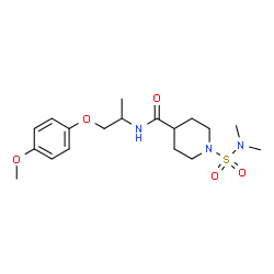 ChemSpider 2D Image | 1-(Dimethylsulfamoyl)-N-[1-(4-methoxyphenoxy)-2-propanyl]-4-piperidinecarboxamide | C18H29N3O5S
