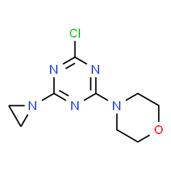 ChemSpider 2D Image | 2-(1-Aziridinyl)-4-chloro-6-(4-morpholinyl)-1,3,5-triazine | C9H12ClN5O