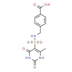 ChemSpider 2D Image | 4-({[(6-Methyl-2,4-dioxo-1,2,3,4-tetrahydro-5-pyrimidinyl)sulfonyl]amino}methyl)benzoic acid | C13H13N3O6S