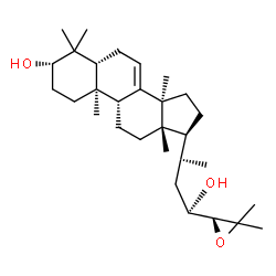 ChemSpider 2D Image | (3beta,13alpha,14beta,17alpha,20S,23R,24S)-24,25-Epoxylanost-7-ene-3,23-diol | C30H50O3