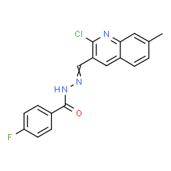 ChemSpider 2D Image | N'-[(2-Chloro-7-methyl-3-quinolinyl)methylene]-4-fluorobenzohydrazide | C18H13ClFN3O