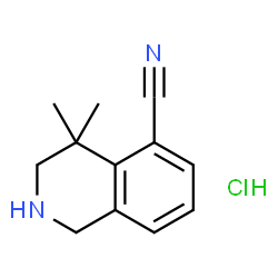ChemSpider 2D Image | 4,4-dimethyl-1,2,3,4-tetrahydroisoquinoline-5-carbonitrile hydrochloride | C12H15ClN2