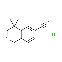 ChemSpider 2D Image | 4,4-dimethyl-1,2,3,4-tetrahydroisoquinoline-6-carbonitrile hydrochloride | C12H15ClN2