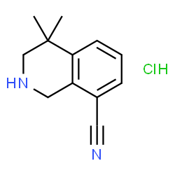 ChemSpider 2D Image | 4,4-dimethyl-1,2,3,4-tetrahydroisoquinoline-8-carbonitrile hydrochloride | C12H15ClN2
