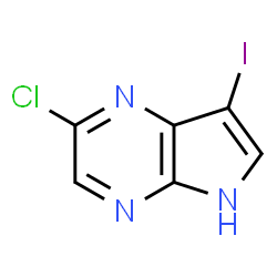 ChemSpider 2D Image | 2-Chloro-7-iodo-5H-pyrrolo[2,3-b]pyrazine | C6H3ClIN3