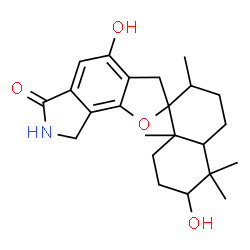 ChemSpider 2D Image | 4,6'-Dihydroxy-2',5',5',8a'-tetramethyl-3',4',4a',5',6',7,7',8,8',8a'-decahydro-2'H-spiro[furo[2,3-e]isoindole-2,1'-naphthalen]-6(3H)-one | C23H31NO4
