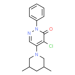 ChemSpider 2D Image | 4-Chloro-5-(3,5-dimethyl-1-piperidinyl)-2-phenyl-3(2H)-pyridazinone | C17H20ClN3O