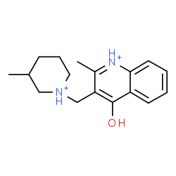 ChemSpider 2D Image | 4-Hydroxy-2-methyl-3-[(3-methyl-1-piperidiniumyl)methyl]quinolinium | C17H24N2O
