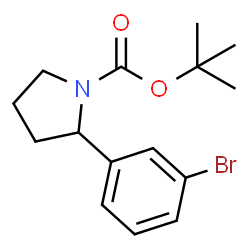 ChemSpider 2D Image | tert-Butyl 2-(3-bromophenyl)pyrrolidine-1-carboxylate | C15H20BrNO2