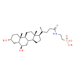 ChemSpider 2D Image | 2-{[(3alpha,5beta,6beta)-3,6-Dihydroxy-24-oxocholan-24-yl]amino}ethanesulfonic acid | C26H45NO6S
