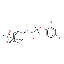 ChemSpider 2D Image | 2-(2-Chloro-4-fluorophenoxy)-2-methyl-N-[(2s,5r)-5-(methylsulfonyl)adamantan-2-yl]propanamide | C21H27ClFNO4S