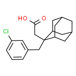 ChemSpider 2D Image | [2-(3-Chlorobenzyl)adamantan-2-yl]acetic acid | C19H23ClO2