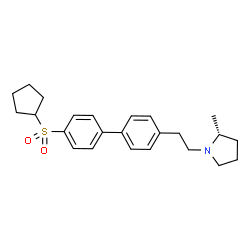 ChemSpider 2D Image | (2R)-1-{2-[4'-(Cyclopentylsulfonyl)-4-biphenylyl]ethyl}-2-methylpyrrolidine | C24H31NO2S