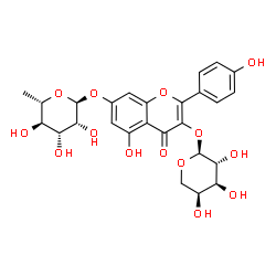 ChemSpider 2D Image | kaempferol 3-O-alpha-L-arabinopyranosyl-7-O-alpha-L-rhamnopyranoside | C26H28O14