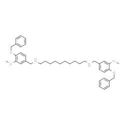 ChemSpider 2D Image | N,N'-Bis[4-(benzyloxy)-3-methoxybenzyl]-1,10-decanediamine | C40H52N2O4