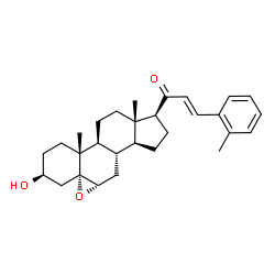 ChemSpider 2D Image | (2E)-1-[(3S,4aR,5aS,6aS,6bS,9S,9aS,11aS,11bR)-3-Hydroxy-9a,11b-dimethylhexadecahydrocyclopenta[1,2]phenanthro[8a,9-b]oxiren-9-yl]-3-(2-methylphenyl)-2-propen-1-one | C29H38O3