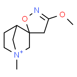 ChemSpider 2D Image | 3'-Methoxy-4-methyl-4'H-spiro[4-azoniabicyclo[2.2.1]heptane-2,5'-[1,2]oxazole] | C10H17N2O2