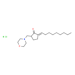 ChemSpider 2D Image | (5E)-2-(4-Morpholinylmethyl)-5-nonylidenecyclopentanone hydrochloride (1:1) | C19H34ClNO2