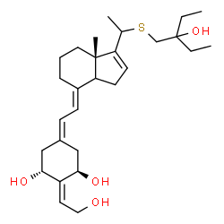 ChemSpider 2D Image | (1R,2E,3R,5Z,7E,14xi)-17-{1-[(2-Ethyl-2-hydroxybutyl)sulfanyl]ethyl}-2-(2-hydroxyethylidene)-9,10-secoestra-5,7,16-triene-1,3-diol | C28H44O4S