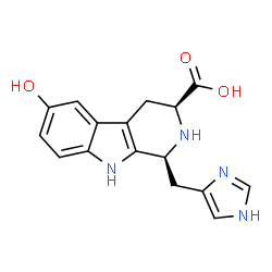 ChemSpider 2D Image | (1S,3S)-6-Hydroxy-1-(1H-imidazol-4-ylmethyl)-2,3,4,9-tetrahydro-1H-beta-carboline-3-carboxylic acid | C16H16N4O3