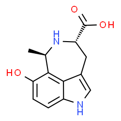 ChemSpider 2D Image | (4S,6R)-7-Hydroxy-6-methyl-3,4,5,6-tetrahydro-1H-azepino[5,4,3-cd]indole-4-carboxylic acid | C13H14N2O3