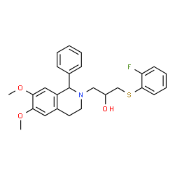 ChemSpider 2D Image | 1-(6,7-Dimethoxy-1-phenyl-3,4-dihydro-2(1H)-isoquinolinyl)-3-[(2-fluorophenyl)sulfanyl]-2-propanol | C26H28FNO3S