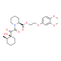 ChemSpider 2D Image | 2-(3,4-Dimethoxyphenoxy)ethyl (2S)-1-{[(1S,2R)-1-hydroxy-2-methylcyclohexyl](oxo)acetyl}-2-piperidinecarboxylate | C25H35NO8