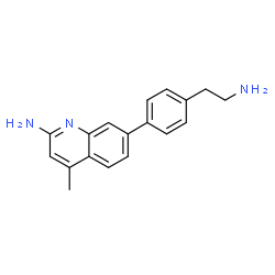 ChemSpider 2D Image | 7-[4-(2-Aminoethyl)phenyl]-4-methyl-2-quinolinamine | C18H19N3